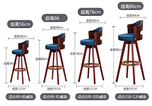 酒吧高脚椅子尺寸示意图