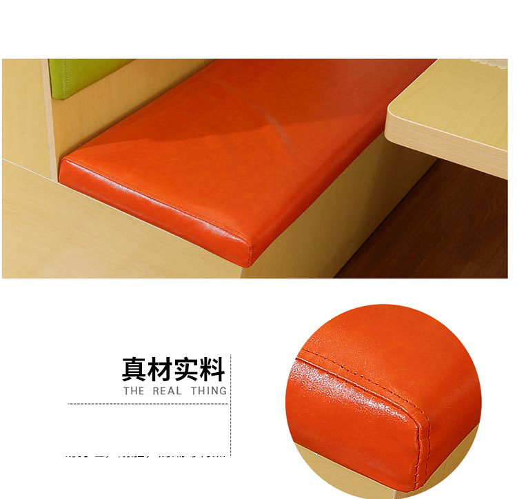 梦达中式快餐卡座桌椅选用优质西皮面料