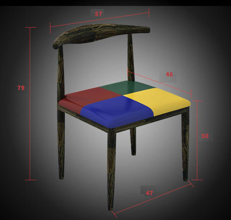 梦达高档快餐桌椅系列之餐椅尺寸示意图
